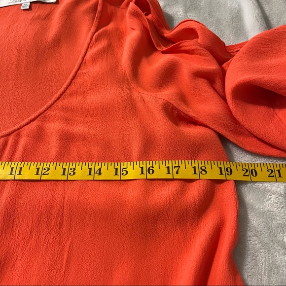 Lovers + Friends Orange Gracie Split Sleeve Mini In Coral Reef Night Out size XS - Picture 11 of 11
